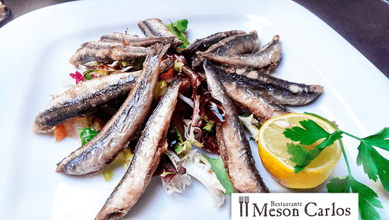 Boquerones fritos con limón y perejil - Mesón Carlos - Oropesa - Toledo